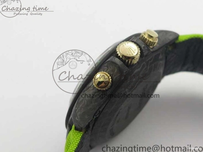 Green Dial Daytona Edition Carbon Strap WWF A7750 Best Black Nylon Green On V2 DIW 1103